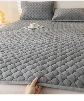 Surmatelas en velours optique, couvre-lit chaud, drap de lit simple et double, tatami fin, polymère de sol, hiver