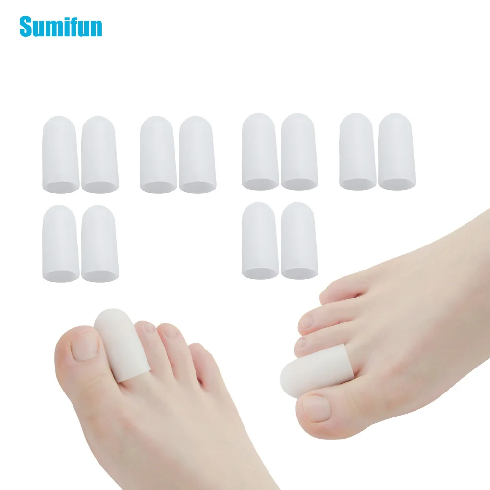 6Pcs=3Pairs Soft Silicone Tube Toe Protector Foot Corn Blisters Calluses Protection Pad Bunion Finger Pain Relief Massager Tool