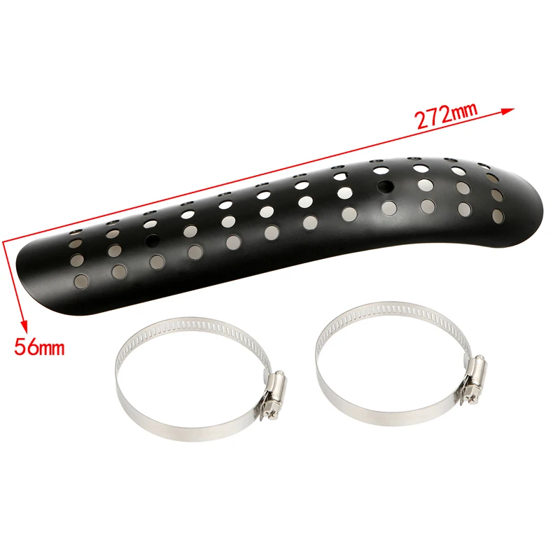1 Set Universal Motorcycle Exhaust Pipe Curved Heat Shield Muffler Pipe Anti-Hot Decor Guard Protector for Harley Custom Chopper