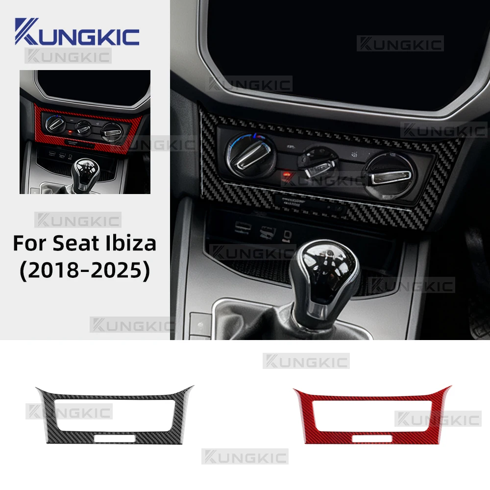 Настоящее мягкое углеродное волокно для Seat Ibiza Mk5 2018 2019 2020 2021 2022 2023 2024 2025 6F KJ1 LHD RHD Наклейка на панель центральной консоли