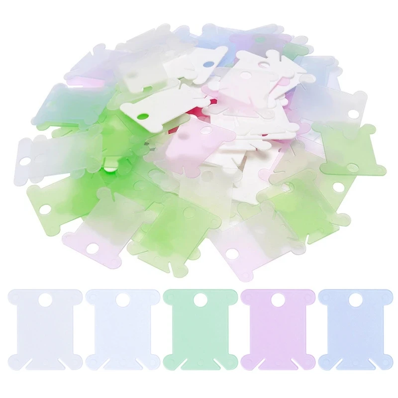 50/100Pcs Plastic Rolling Thread Board Cross Stitch Storage Holder Sewing Bobbin Card Thread Organizer Embroidery Needlework DIY