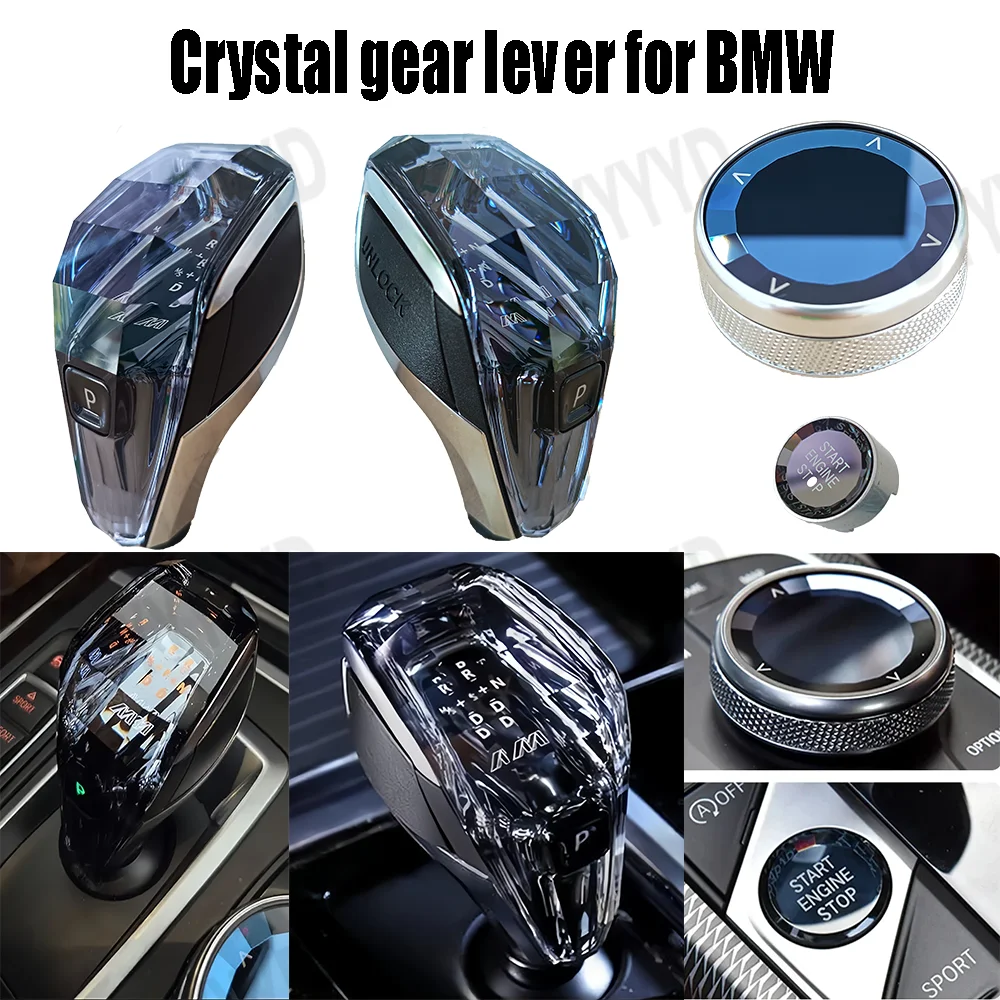 

Crystal Gear Shift Knob Handle Rod Lever For BMW G30 G01 G02 F01 F02 F25 F26 F10 F18 F12 F15 F16 X5 E70 F20 F30 Crystal Gear Rod