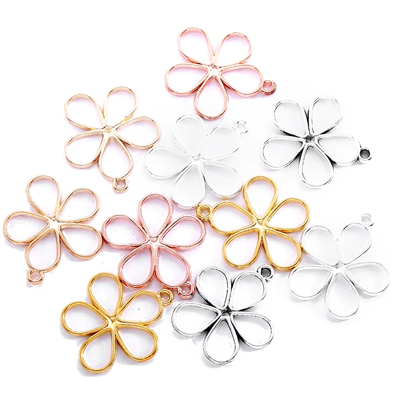 40pcs 11 colors flower petal Zinc alloy Charms for Jewelry Making Fashion Earrings Pendants Necklaces Bracelet Accessories DIY image 6
