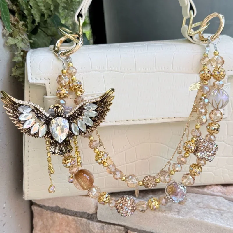 

Новая модель DIY Золотой Феникс с кисточками, цепочка для сумки, модные женские ручные сумки, подвесная сумка, очаровательная цепочка, легкие роскошные аксессуары