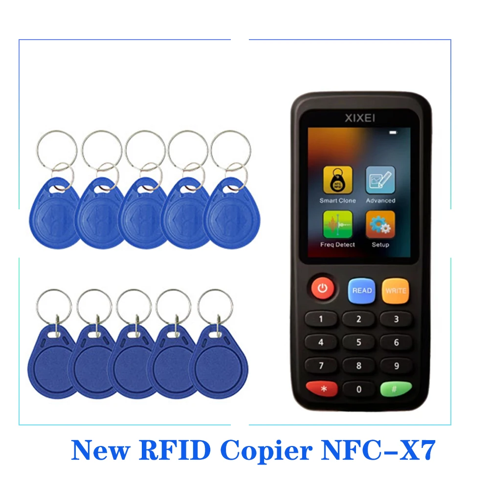 New Smart Card Reader X7 RFID Copier Duplicator 13.56Mhz 125Khz Tag Clone T5577 UID Badge Token Write Crack NFC Token Copy