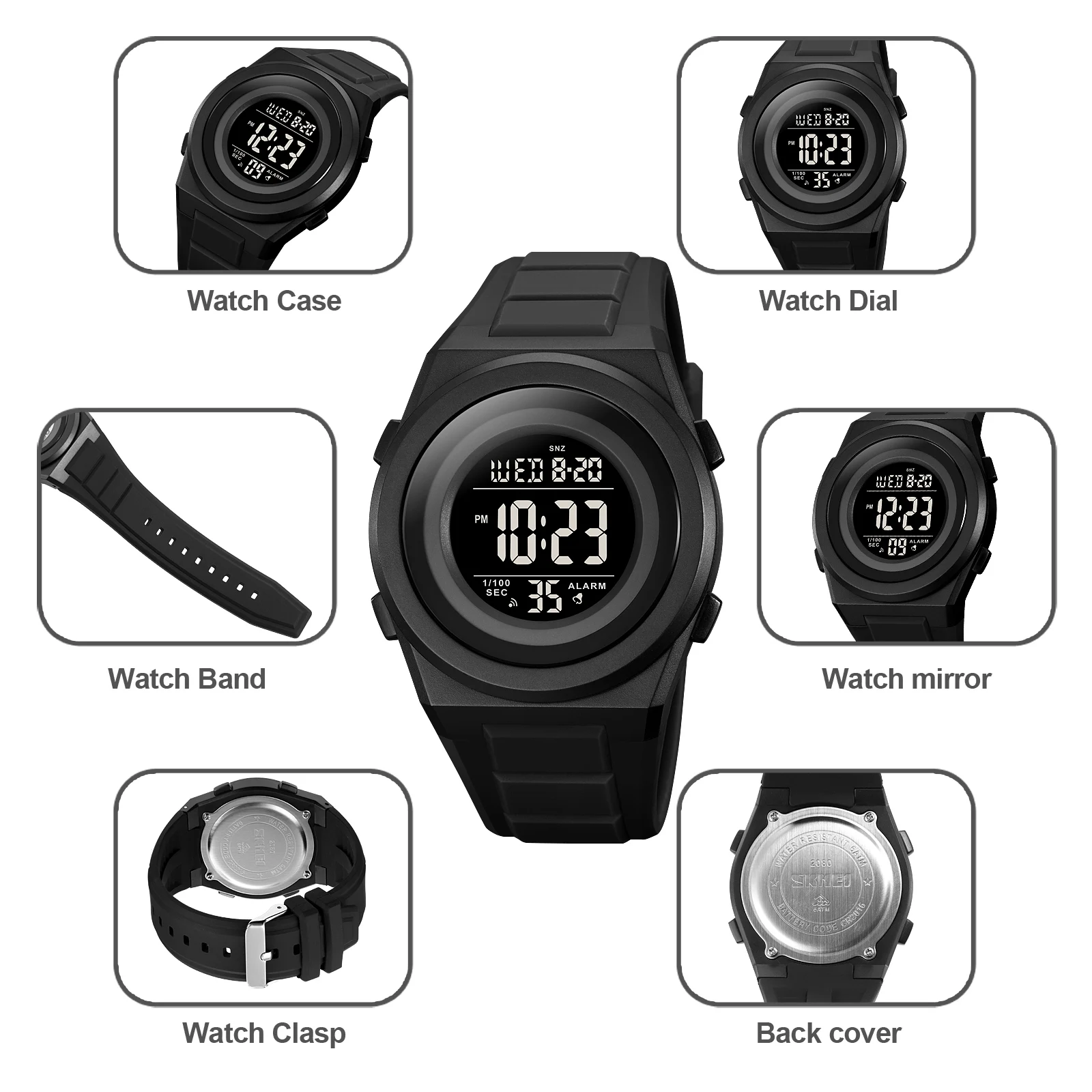 SKMEI New Japan Digital movement Back Light Sport Watches Mens Countdown Wristwatch 5Bar Waterproof Calendar Clock reloj hombre