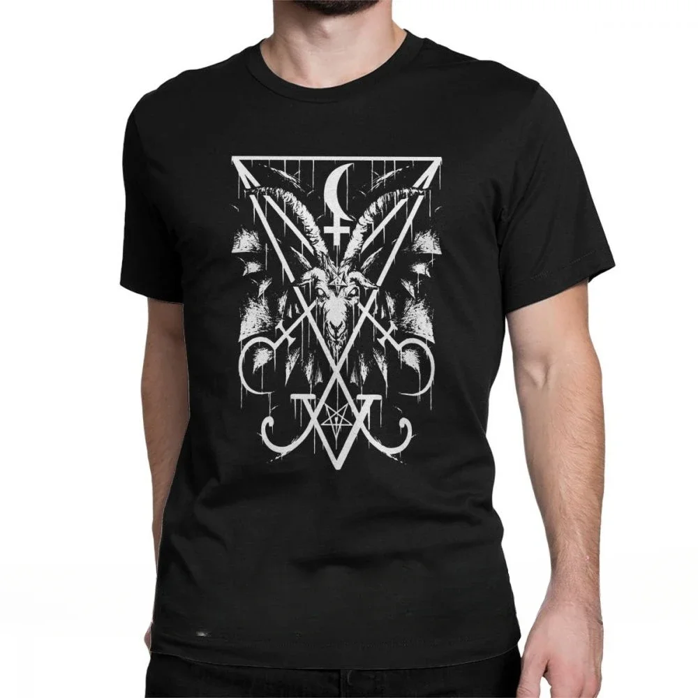 Sigil Of Lucifer And Baphomet Cool Customized Printed Men Cotton Birthday Present Clothing fashion Round neck Hot sale outfits