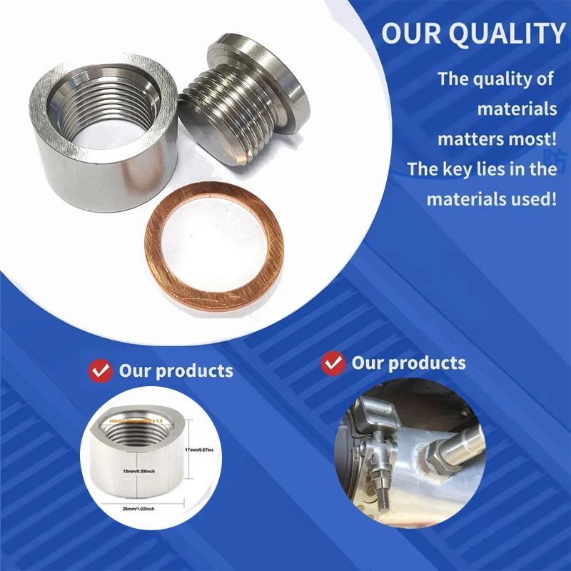

Адаптер датчика O2 из нержавеющей стали, резьба M18x1,5, зубчатая пробка для сварки выхлопных газов для автомобильных запасных частей