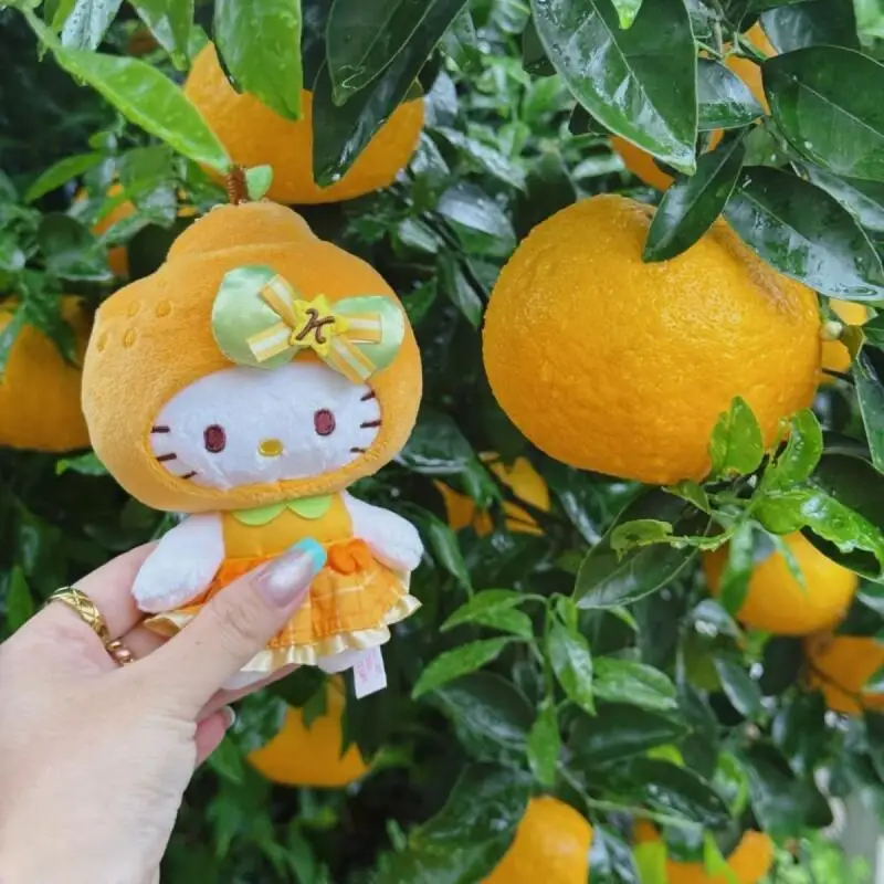 Sanrio Hello Kitty Fresh Tangerine Pp Cotton Pp Cotton Fill Plush Toy Keychain Backpack Decorative Pendant Friend Birthday Gift