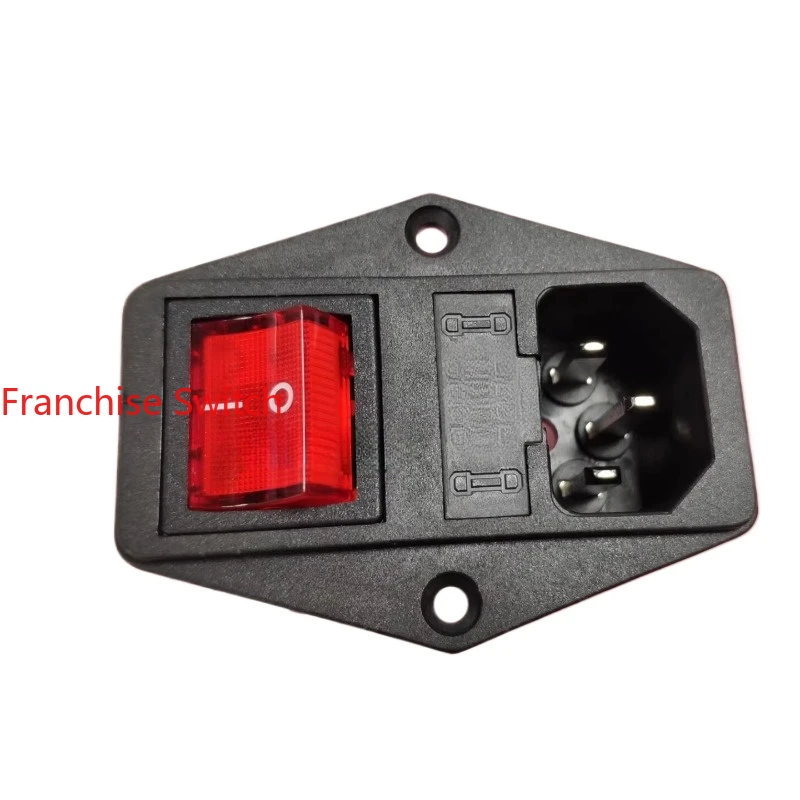 

10PCS AC product shaped three-in-one double insurance red light switch medical power socket G808