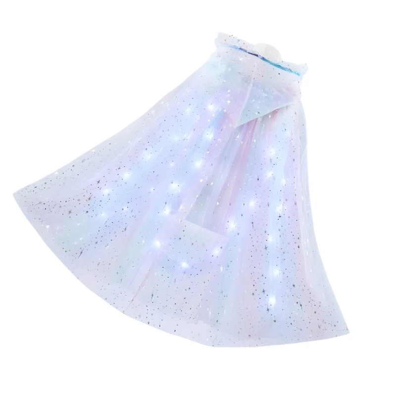 Cape met capuchon en LED-licht Halloween-mantel Oplichtende Cape Prinses Cosplay Cape Feestartikelen voor kinderen, kleine