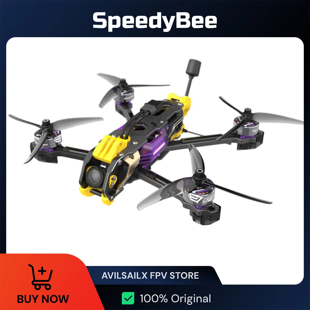

SpeedyBee Mario 5 DC/XH O4 PRO Воздушный блок FPV 5-дюймовый дрон 6S-Lipo с двигателем F405 V4 55A Stack Bee Storm 2306.5 PRO 1880KV