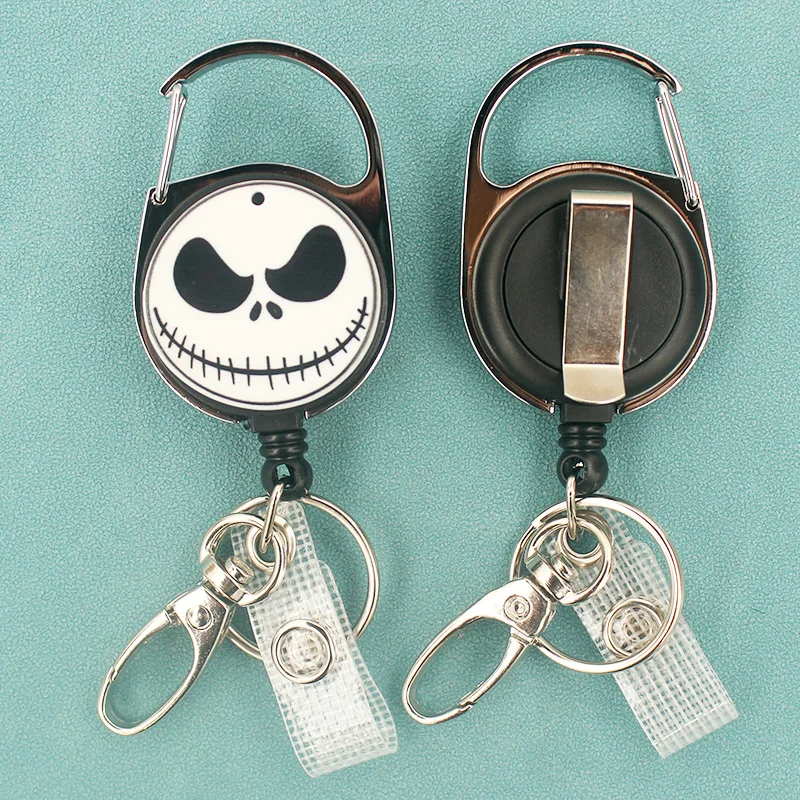 Boy Jack Skull Style Multipurpose Rotate Badge Reel Workers Nurse ID Holder Girl Boy Retractable Name Card Holder Accessory