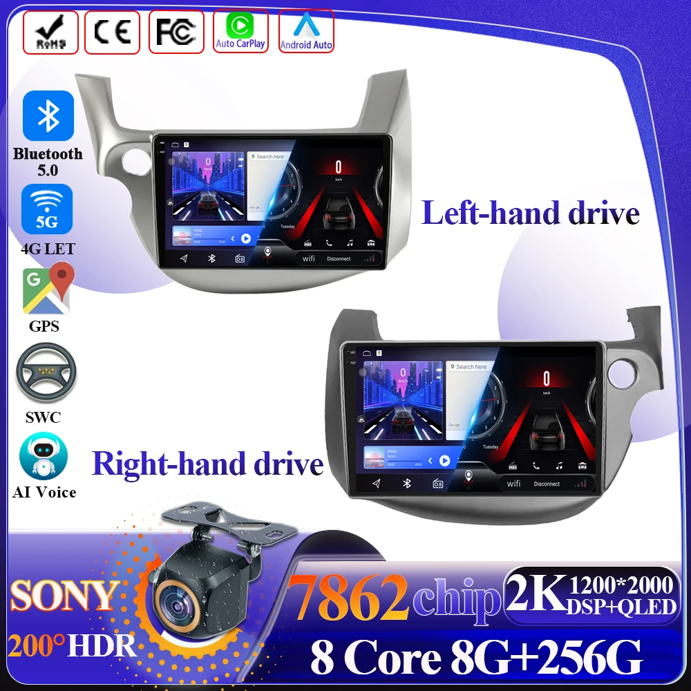 

Android Car Radio Carplay For Honda Jazz Fit 2007-2013 Multimedia Video Player Intelligent System 8 core 5G Wifi Touch Display