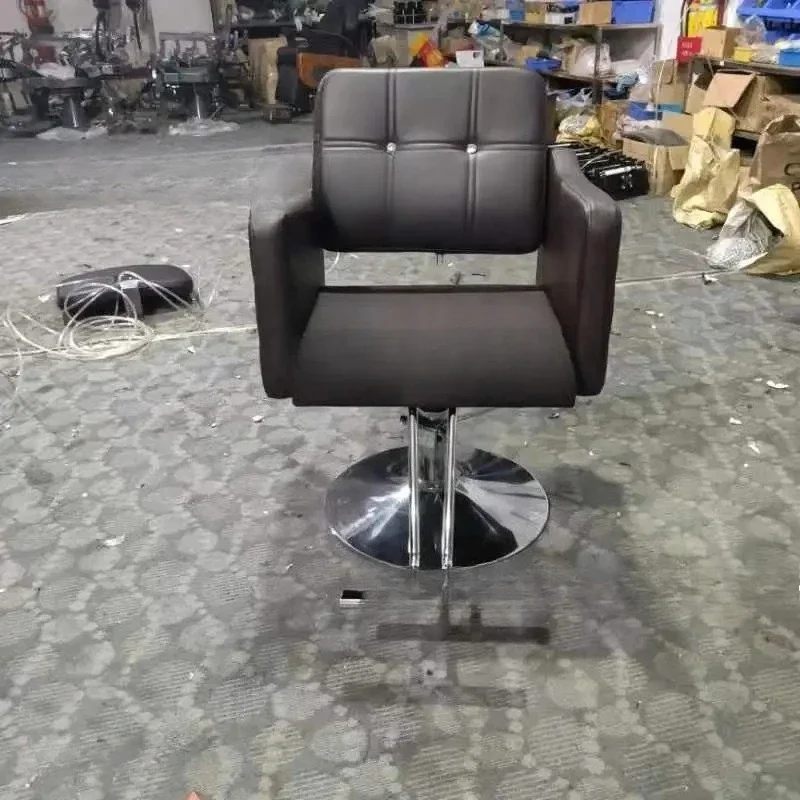 A  Barber Shop Chair for Hair Salon Rhinestone Hot Dyeing Lifting Hairdressing Chair Fashion Stylist Hair Cutting Stool