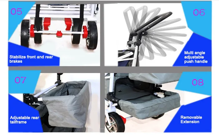 Collapsible Outdoor Utility Car Camping Folding Shopping Push Trolley Garden Cart Wagon Stroller Accessories With Wheels