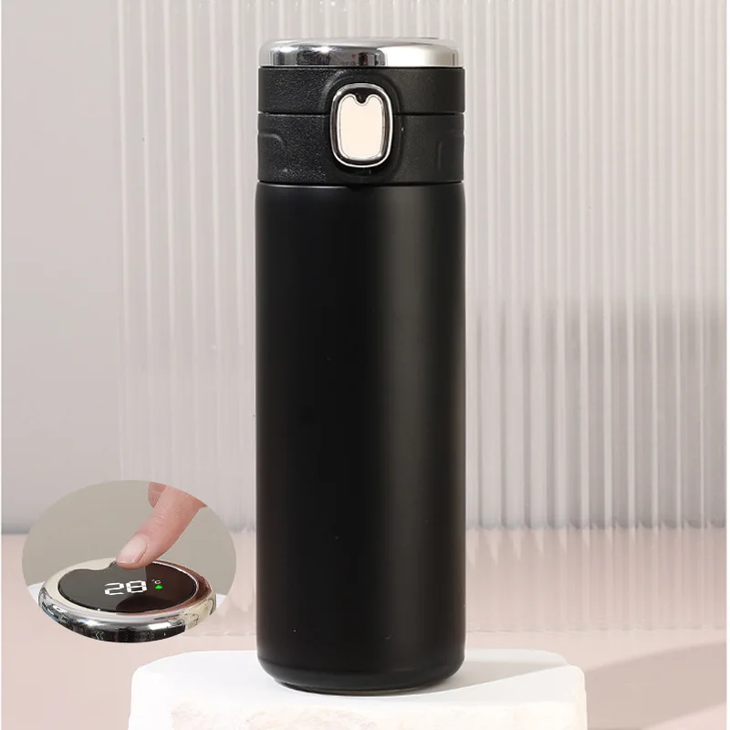 نموذج جديد كوب ماء للفتيات ذو مظهر بسيط وأنيق، كوب معزول ذكي، كوب كذاب محمول من الفولاذ المقاوم للصدأ