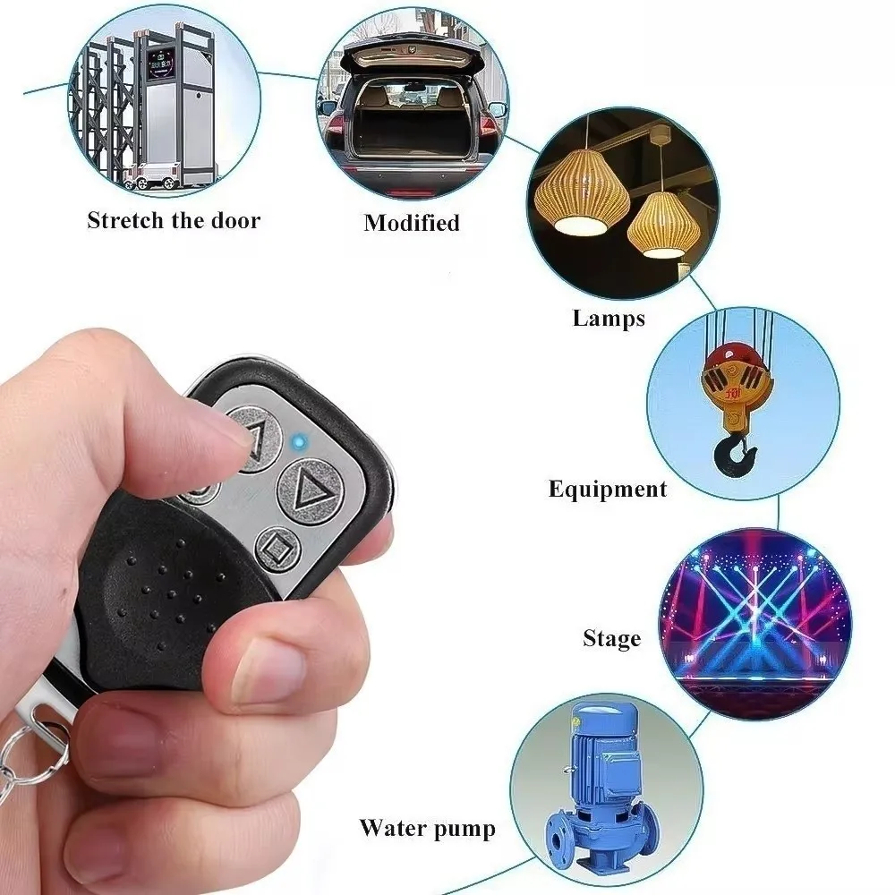 433MHz Remote Control Garage Door Remote Control 4 Buttons Wireless Duplicate Remote Control Metal Garage Door Opener