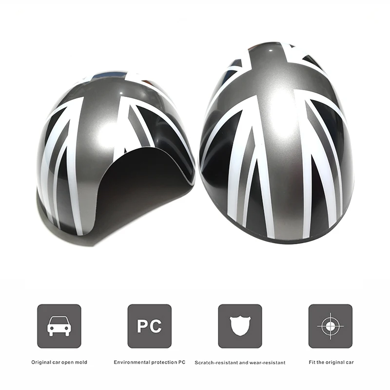 2pcs Manual Union Jack  Fold Wing Mirror Caps Cover For BMW MINI COOPER R55 R56 R57 R58 R60