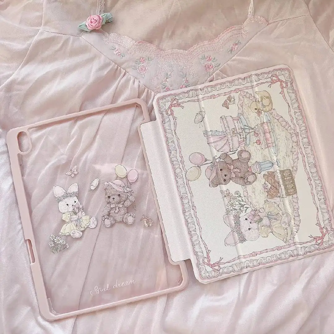 حافظة لجهاز iPad 10th Gen 3 غطاء شفاف قابل للطي لهاتف Air 4 5 6 10.9in 11in 13in For Air 2 9.7 Pro 11 12.9 13 Mini 6 7