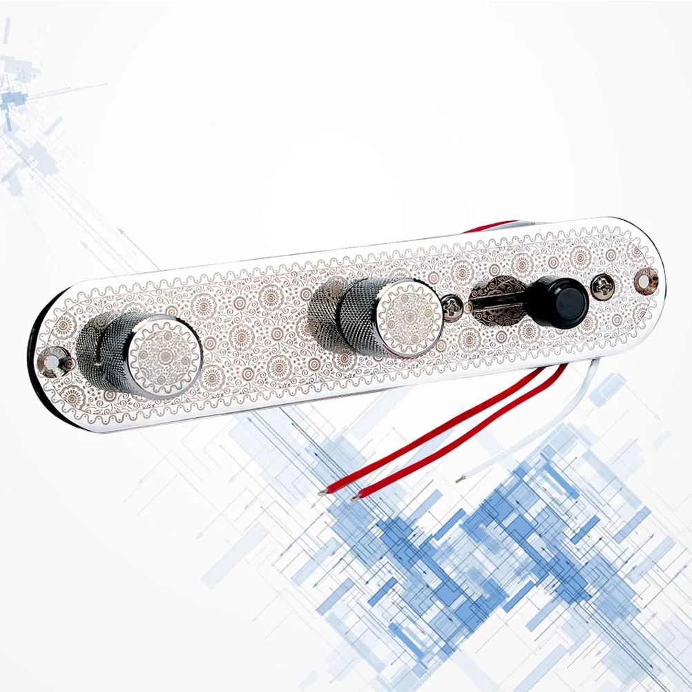 

Control Plate for Guitar Loaded 3 Way Switch Knobs Volume Tone Controls Durable High Grade Material Screw Thread Design