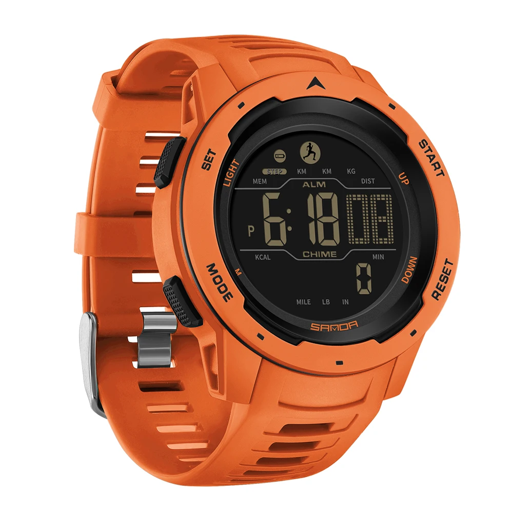 Men Digital Watch Men's Military Sport Watches Waterproof 50M Pedometer Calories Stopwatch Hourly Alarm Clock