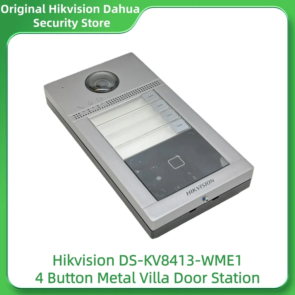 Hikvision DS-KV8113-WME1(C) 1-кнопочная металлическая дверная станция для виллы DS-KV8413-WME1(C) 4-кнопочная металлическая дверная станция для виллы Wi-Fi IP65 IK08