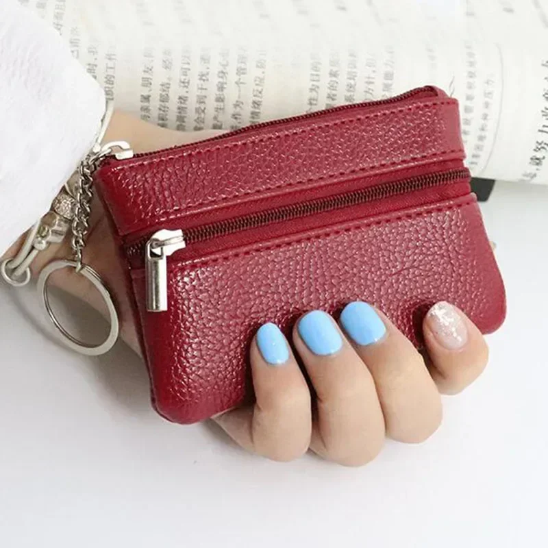 PU Leather Coin Purses Women's Small Change Money Bags Pocket Wallets Key Holder Case Mini Functional Pouch Zipper Card Wallet