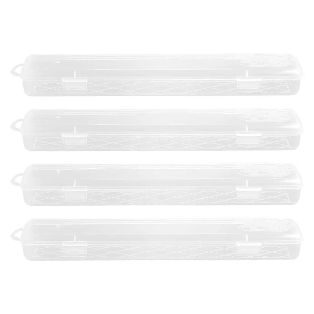 

4Pcs Transparent Pen Holders Lightweight Clear Pencil Case Portable Pen Storage Box Gift Packaging Paint Brush Case