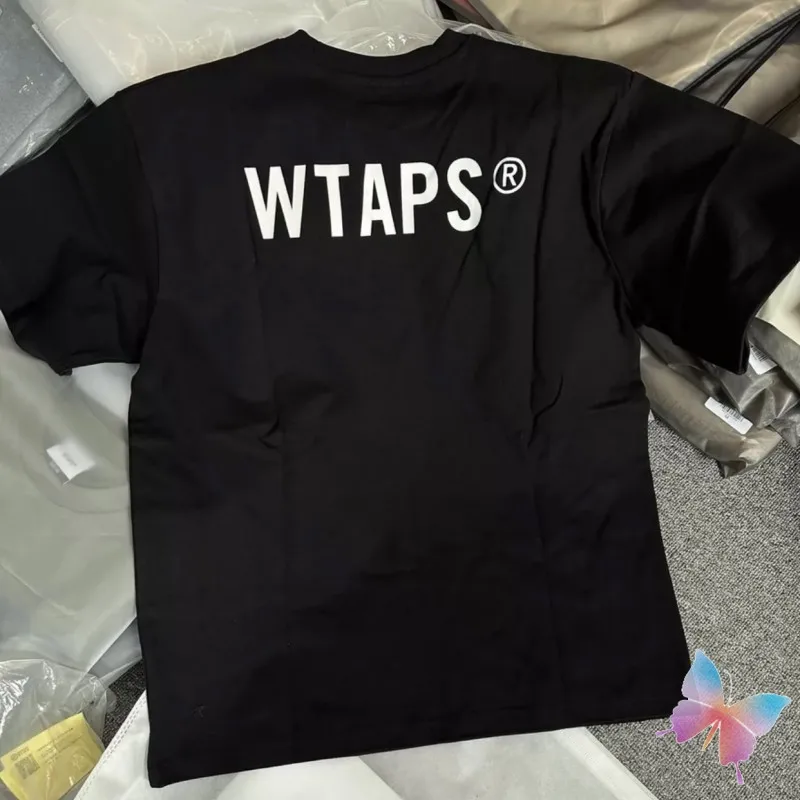 

Japanese Harajuku High Quality Cotton Wtaps T-shirt Back Classic Letter Logo Round Neck Cotton Short Sleeve Men Women Cleanfit