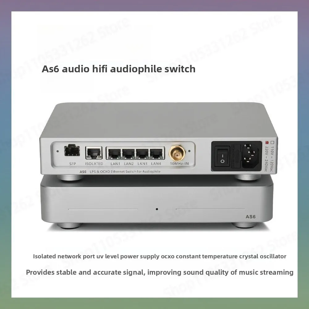 AS6 Audiophile Network Switch LPS Linear Power Supply OCXO Clock HiFi Audio Grade Ethernet Switch