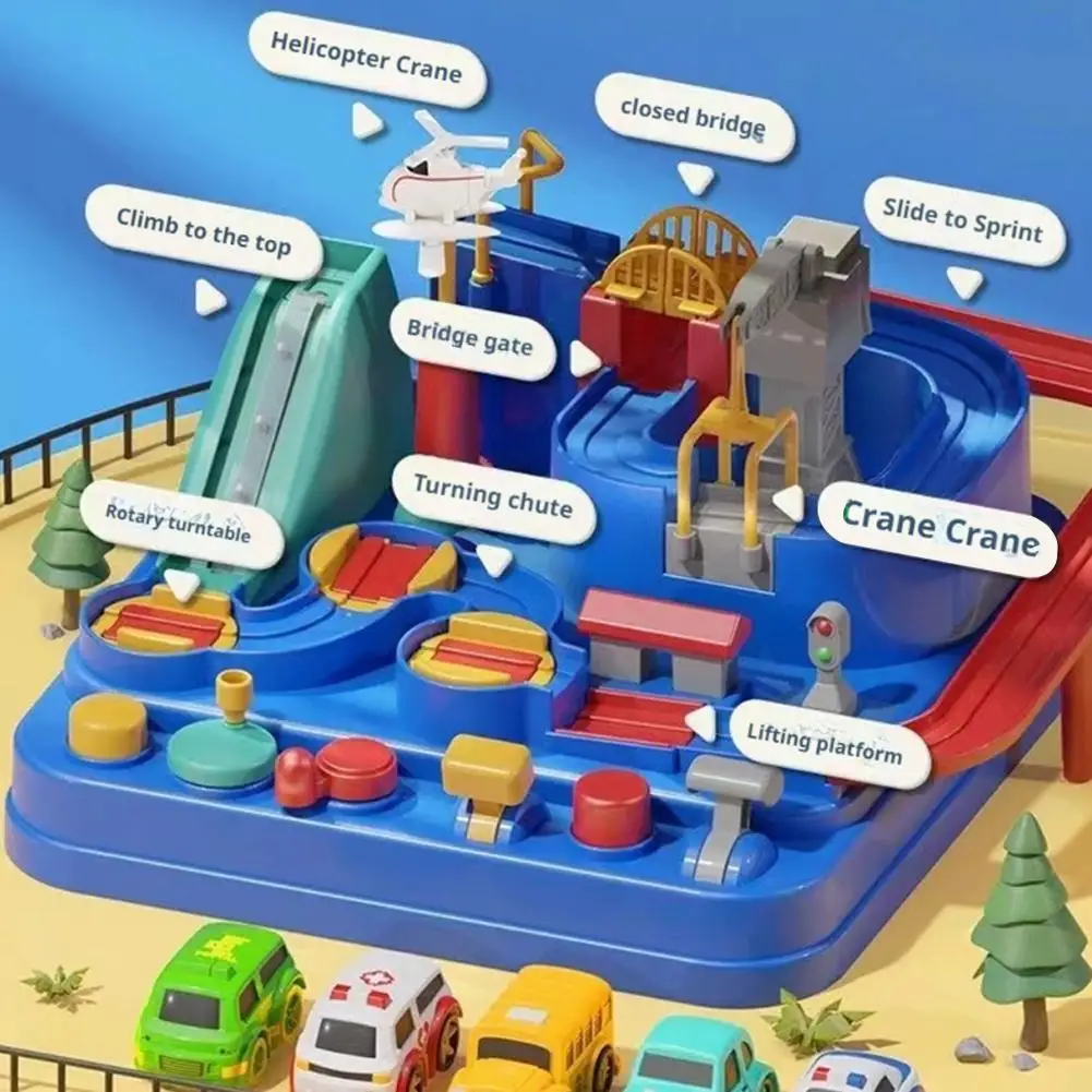 Modello di auto ferroviaria da corsa Giocattoli educativi Pista per bambini Gioco di avventura Cervello Meccanico Interattivo Treno Animali Giocattolo razzo spaziale