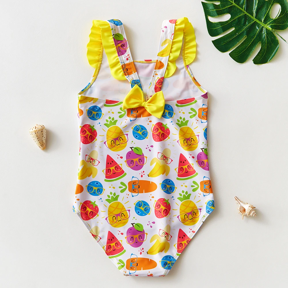 2-10Y Toddler Baby Girls swimwear one piece Girls swimsuit fruit print Children Swimwear Kids Beachwear Bathing suit