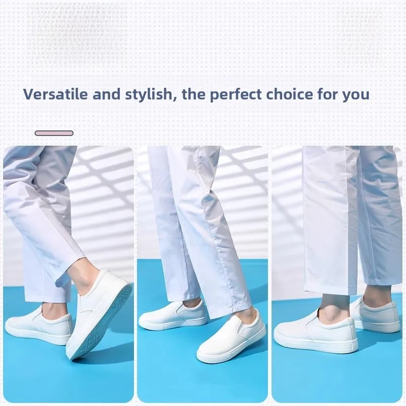 

Дышащая обувь без шнуровки Work oes ex Summer Casual Leather oes Водонепроницаемая удобная обувь Nurse oes на низком каблуке с круглым носком