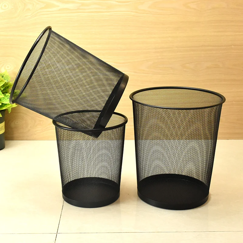 Imagem -03 - Metal Trash Office Wastebasket Home Armazenamento Bucket Iron Mesh Rust Proof Paper Basket Organizadores Acessórios Novo Hot Sale 2023