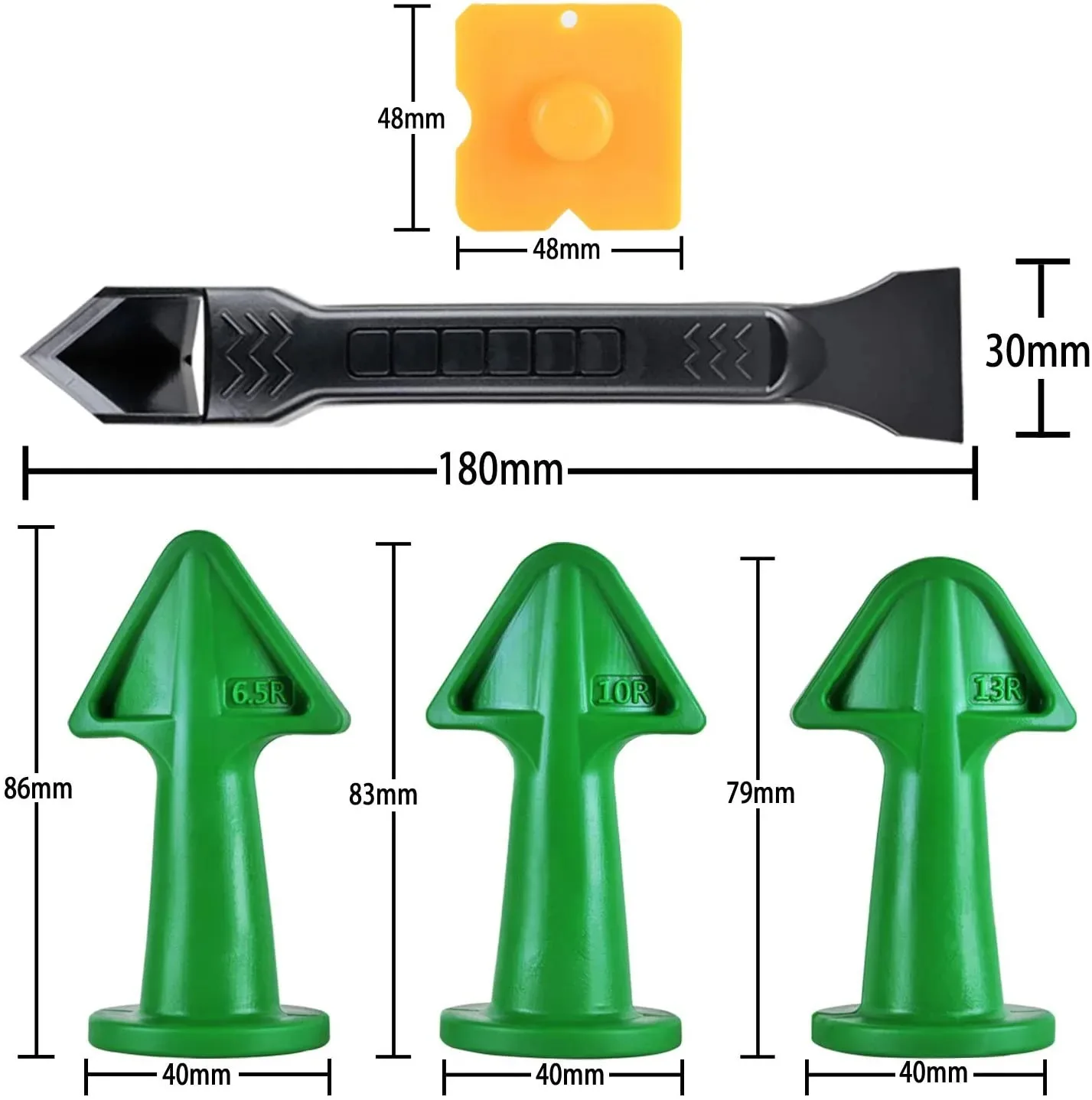 Hand Tool Set.5Pc Caulking Nozzle Applicator Finishing Tool.Spatula Plastic Glue Shovel Tile Brick Joints.Floor Silicone Remover