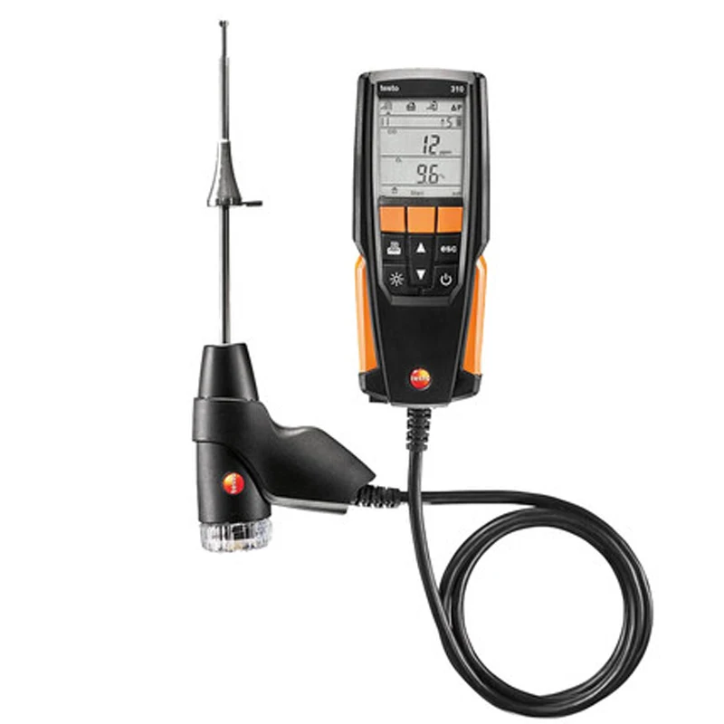Testo 310 محلل احتراق غاز المداخن O2 CO CO2 نطاق القياس 0 إلى 4000 جزء في المليون