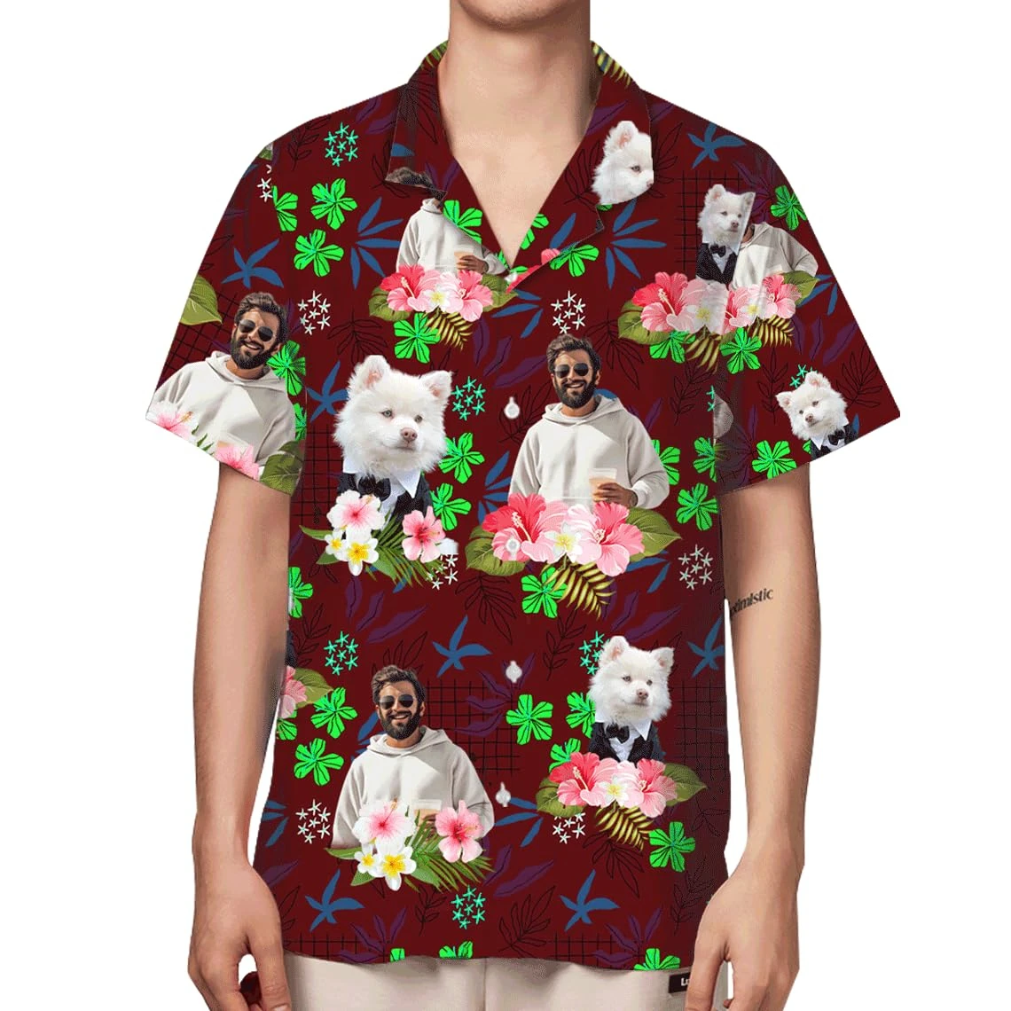 

New POD Personalized Hawaiian Shirt - Your Face T-Shirt, Dog Cat Picture Shirts, Funny Hawaiian, Vacation Clothes Custom Tops