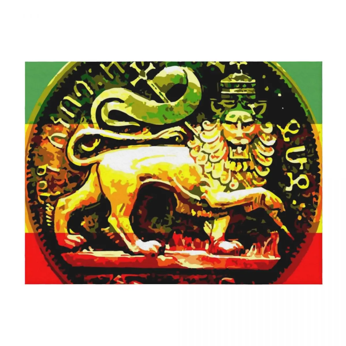 

Jah Rastafari Ancient Lion of Judah Design Throw Blanket Travel Comforter Soft Big Furrys Blankets