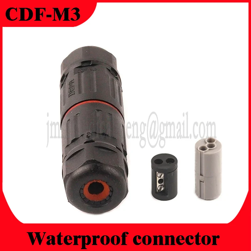 

2Pcs IP68 Waterproof Wire Connector Electrical Cable 2/3 Pin Outdoor Plug Socket Waterproof Straight Quick Screw Connection