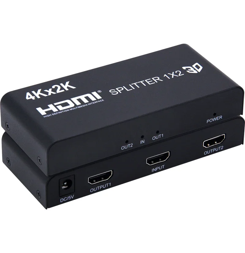 4Kx2K 1x2 HDMI Splitter 1X4 Video Converter 4K 3D 1080P 60Hz 1 To 2 3 4 for PS3 PS4 TV Box DVD Computer PC To Monitor Projector