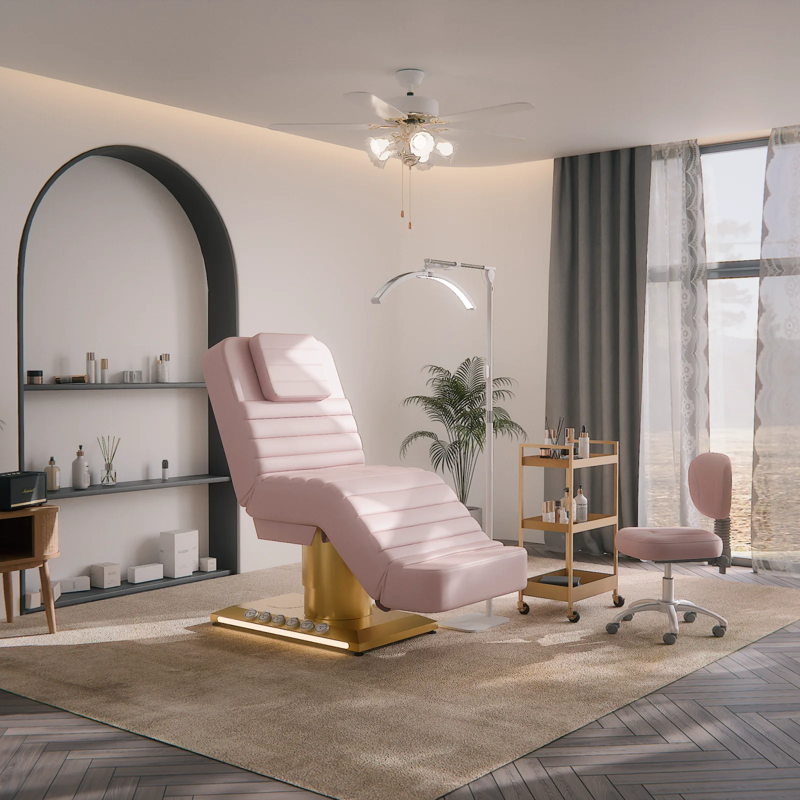 Table de massage et de soins esthétiques, lit d'examen médical, chaise de diagnostic, mobilier commercial pour salon de beauté
