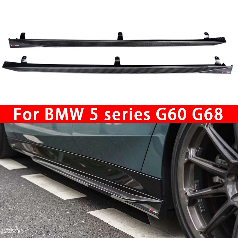 

Для BMW 5 серии G60 G68 2024 + боковые юбки из углеродного волокна, боковой бампер, разветвители, боковая юбка, фартук, комплект боковой панели