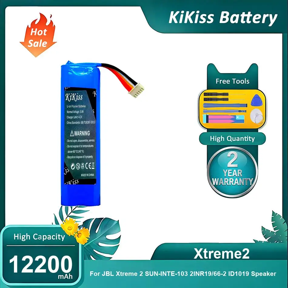 

KiKiss Battery For JBL Xtreme 2 SUN-INTE-103 2INR19/66-2 ID1019 Speaker,Xtreme2,12200mAh