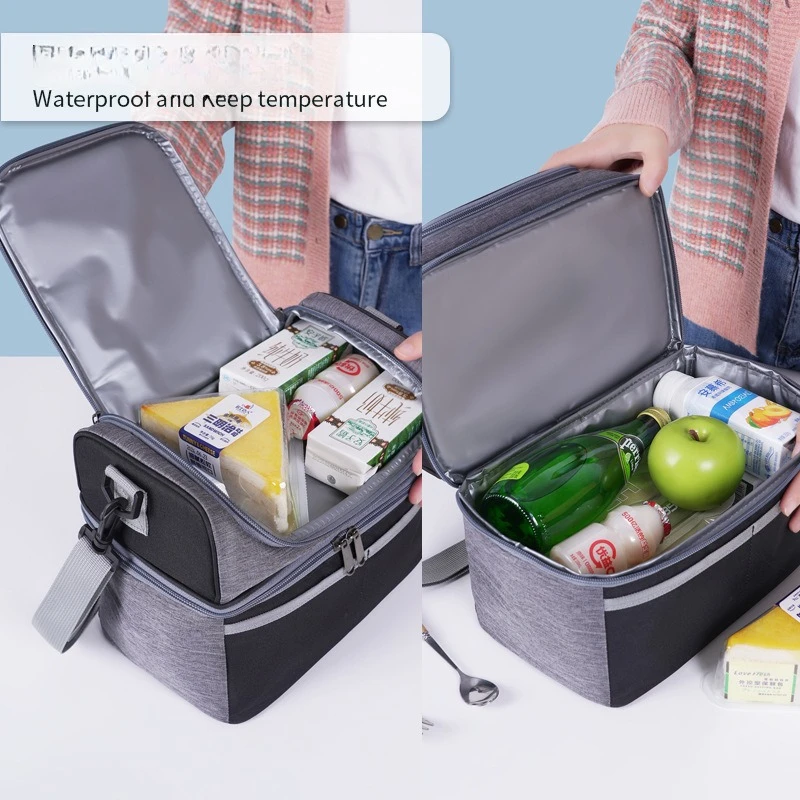 صندوق الغداء للرجال في الهواء الطلق حقيبة الغداء الثقيلة العمل مانعة للتسرب معزول دائم حقيبة للحفاظ على البرودة الحرارية وجبة التخييم نزهة #3