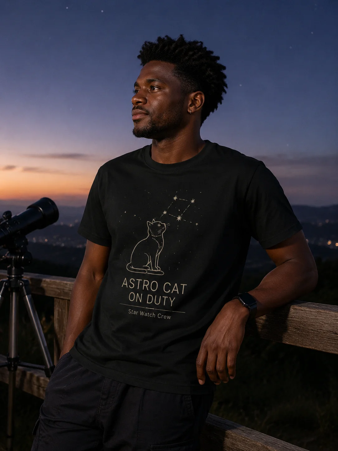 

Men Graphic Tee Short Sleeve Loose Fit 50% Cotton 50% Polyester Stretch Fabric Astro Cat Print Casual Summer Daily Wear Home