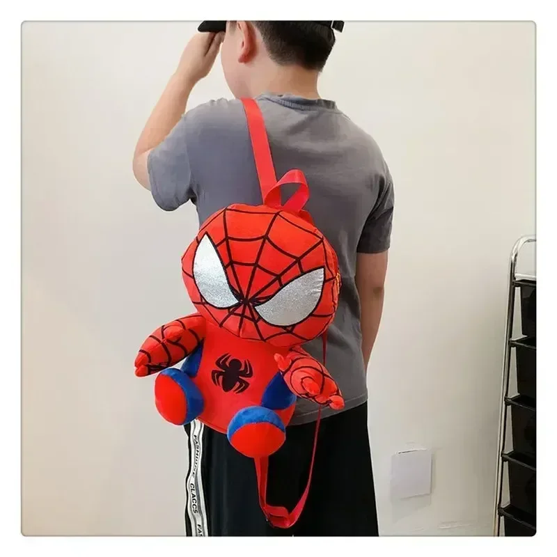 Spider Man Children Plush Backpack Kawaii Cute Anime Cartoon Kindergarten Travel Outdoor Bag Plush Doll Kid Birthday X-mas Gifts