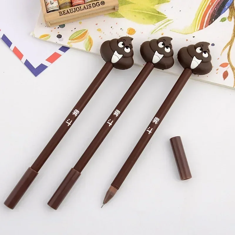 10 قطعة القرطاسية الإبداعية البراز هلام القلم جميل التعبير قلم كارتون شخصية توقيع القلم