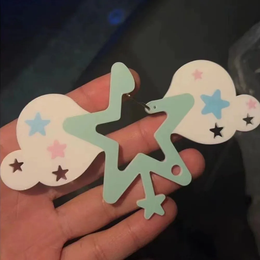 Transparent Acrylic​​ Cartoon Carabiner Charm​​ ​​Carabiner Clip​​ ​​Candy Colors​​ ​​Musical Notes Keychain​​ ​​Lightweight