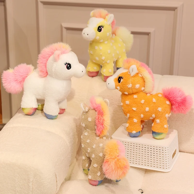 25/30CM Sunshine and Rainbow Horse Plush Toys Soft Stuffed Cartoon Animal Unicorn Doll Nice Birthday Gifts